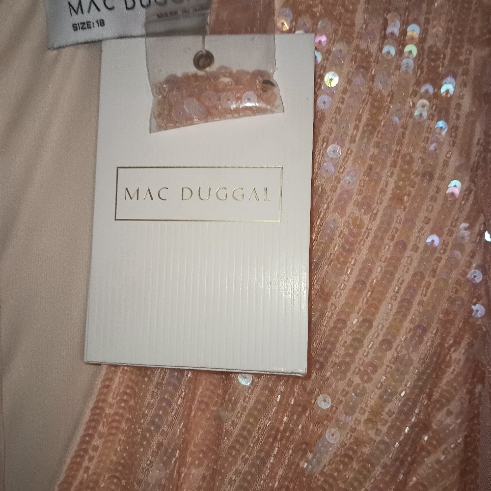 Mac Duggal Peach Sequin Maxi Dress - Picture 5 of 5